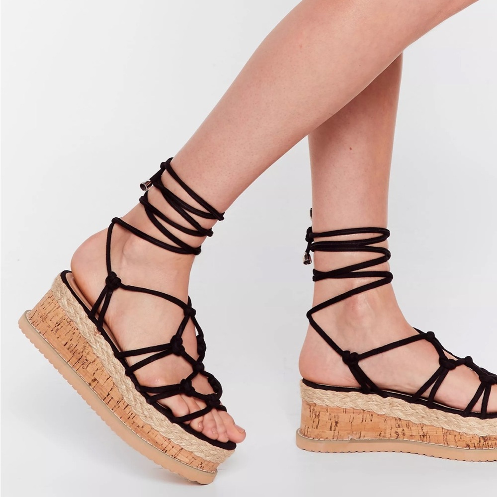 NWOT Nasty Gal Ankle Strap Platform Sandal